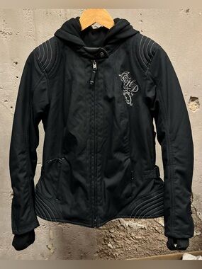 Harley Davidson Women's Scroll Skull 3-In-1 Riding Jacket Black Medium M Biker